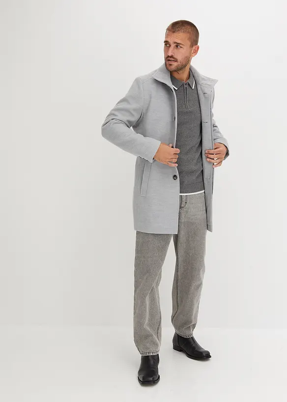 Pull col polo en coton recyclé majoritaire, bonprix