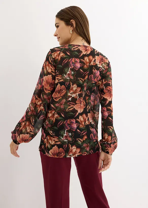 Tunique imprim&eacute;e en cr&ecirc;pe, bonprix