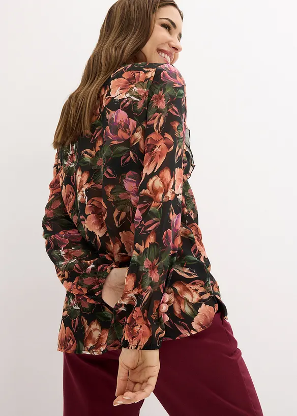 Tunique imprim&eacute;e en cr&ecirc;pe, bonprix