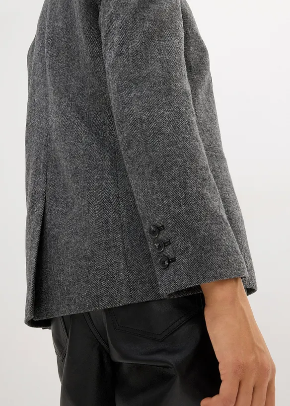 Blazer à motif chevrons, laine majoritaire, bonprix