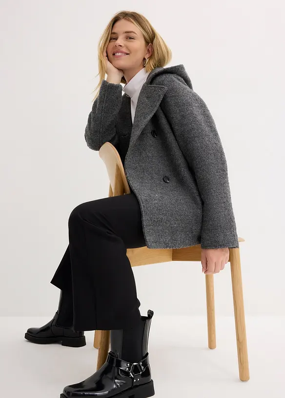 Caban en maille bouclette douce, bonprix