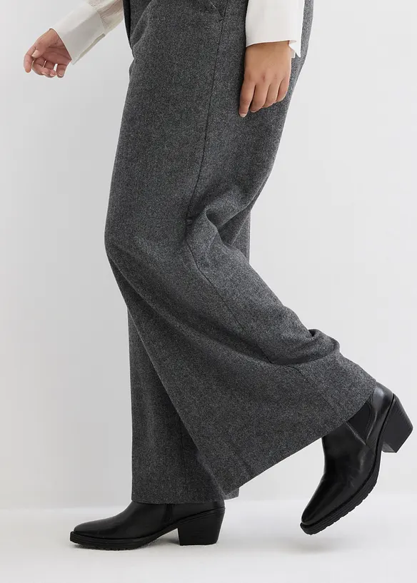 Pantalon à motif chevrons, laine majoritaire, bonprix