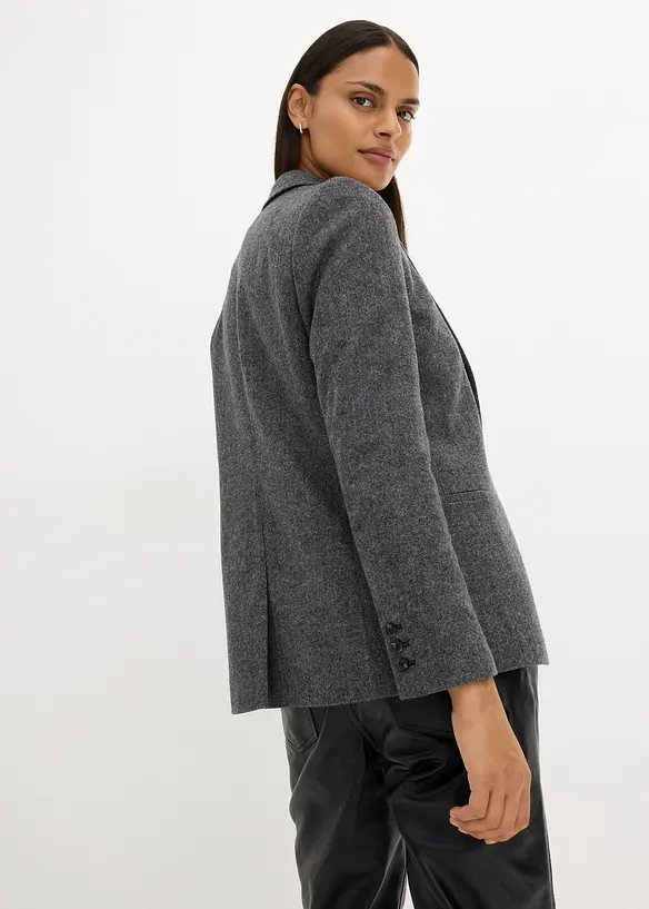 Blazer à motif chevrons, laine majoritaire, bonprix