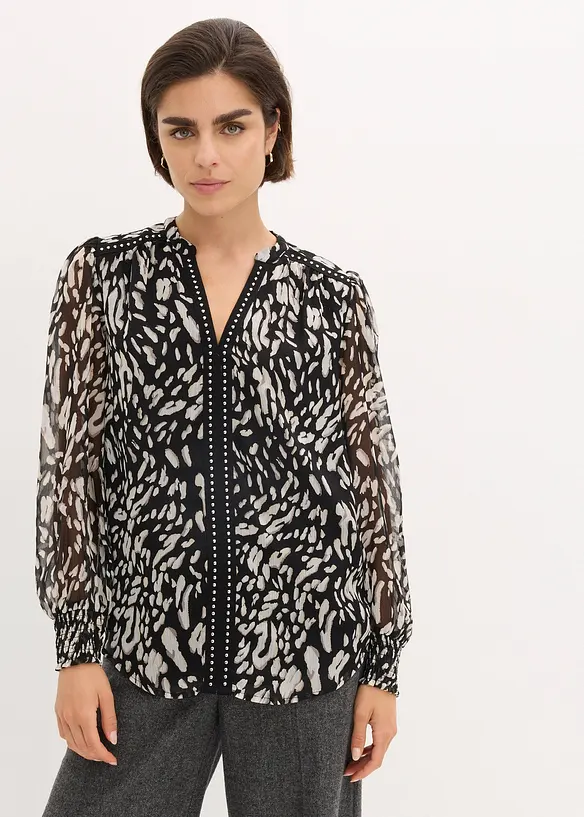 Chemisier &agrave; bordure d&eacute;corative, bonprix