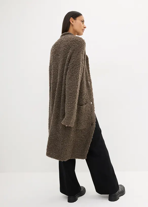 Gilet en maille en laine boucl&eacute;e, bonprix