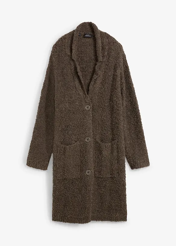 Gilet en maille en laine boucl&eacute;e, bonprix