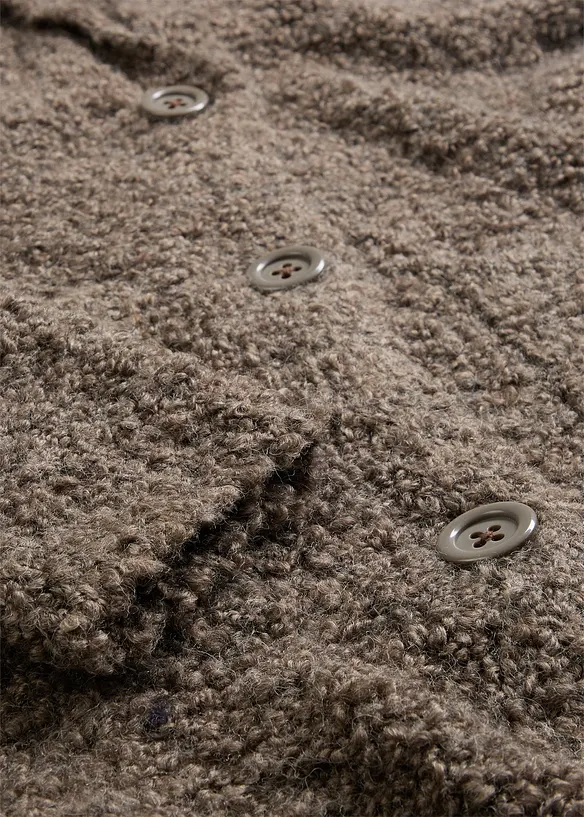 Gilet en maille en laine boucl&eacute;e, bonprix