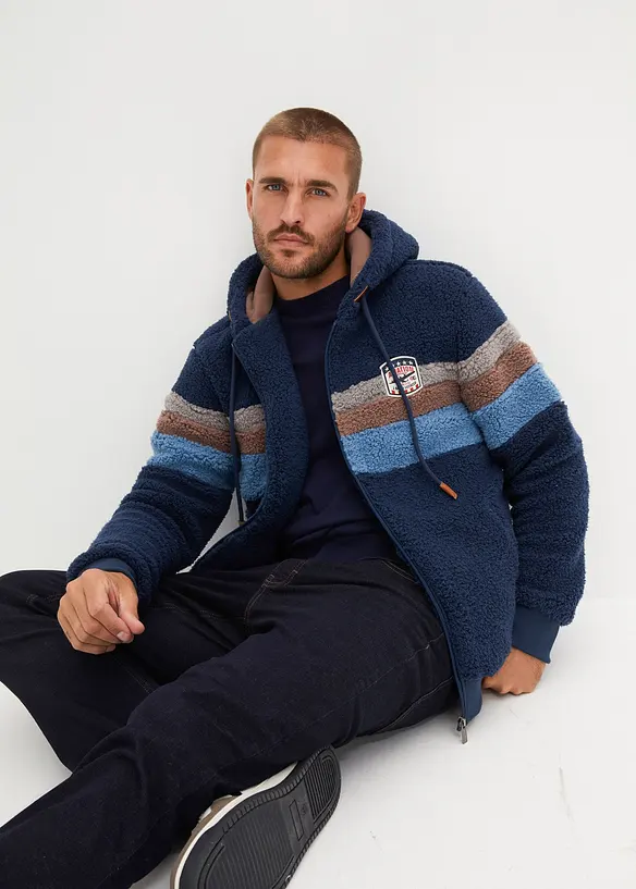 Veste en polaire peluche à capuche, bonprix