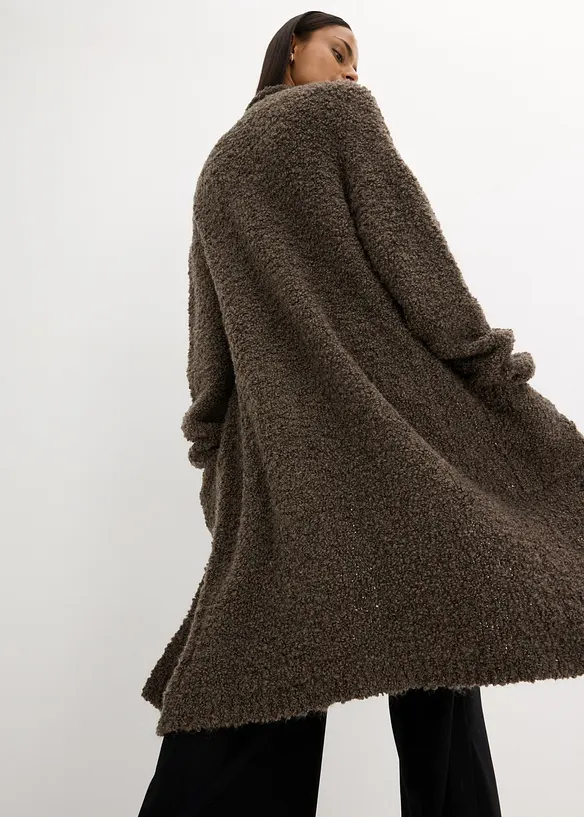 Gilet en maille en laine boucl&eacute;e, bonprix