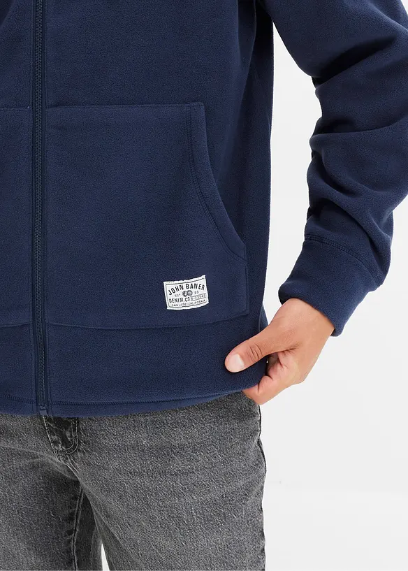 Veste polaire à capuche et poches plaquées, bonprix