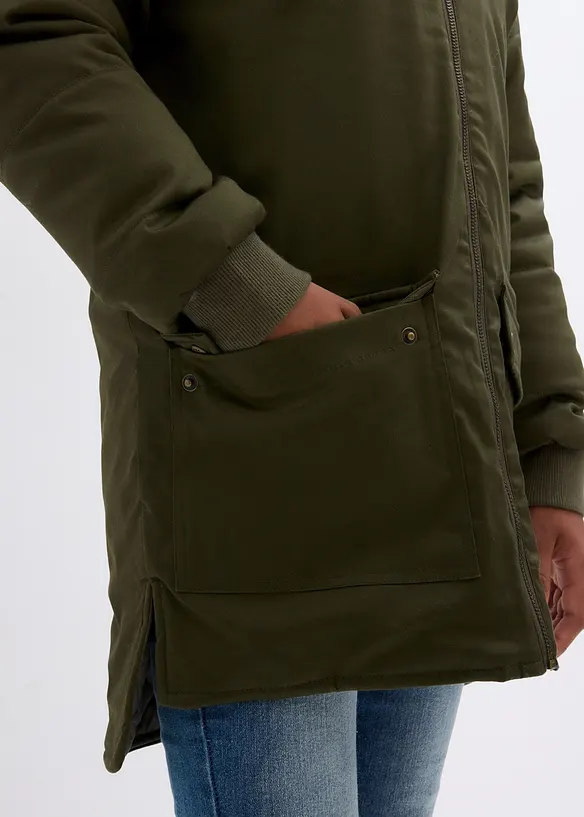 Parka d’hiver à capuche doublée peluche, déperlante, bonprix