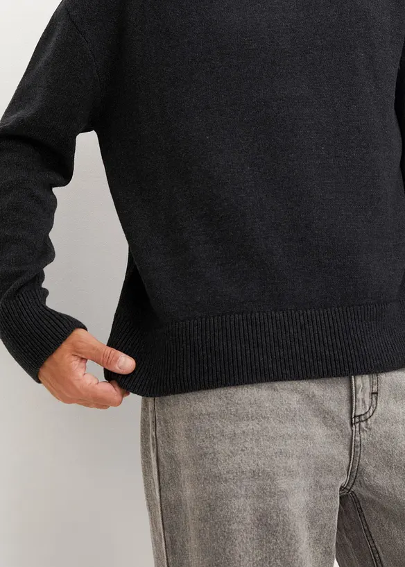 Pull col roulé en coton recyclé majoritaire, Loose Fit, bonprix