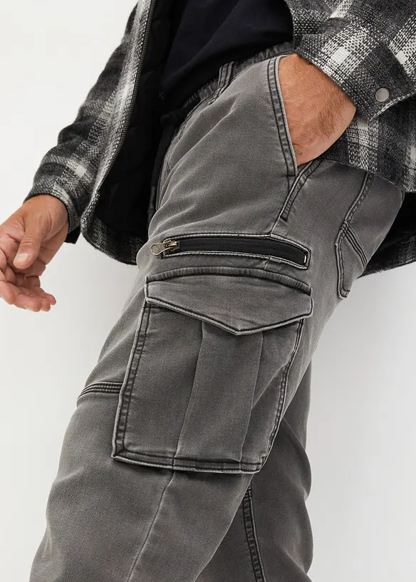 Jogger droit effet jean, regular, bonprix