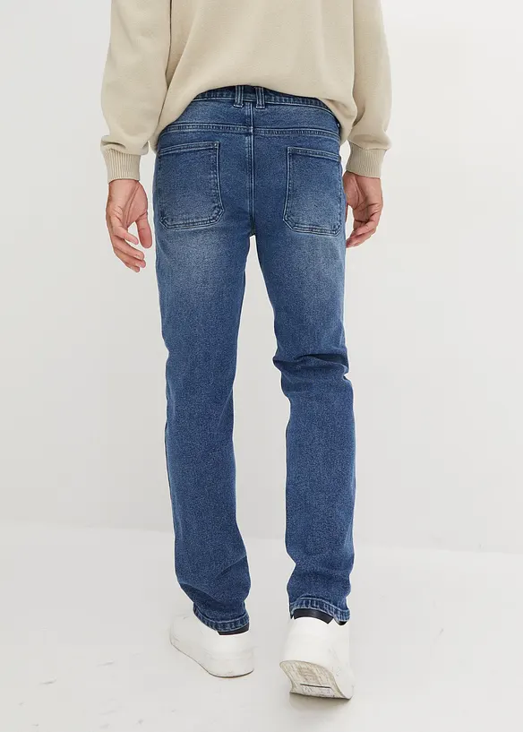 Jean droit extensible en denim épais, Regular, bonprix