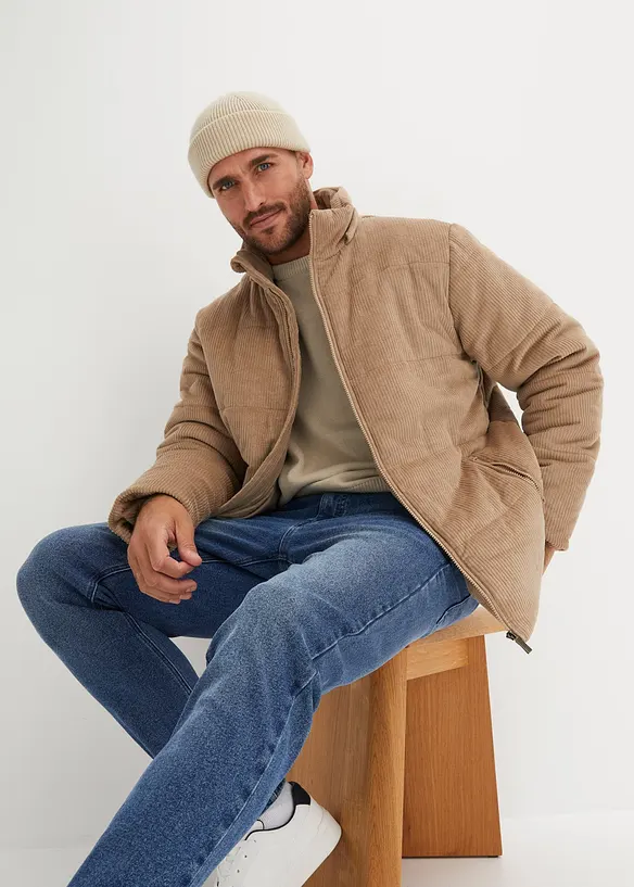 Jean droit extensible en denim épais, Regular, bonprix