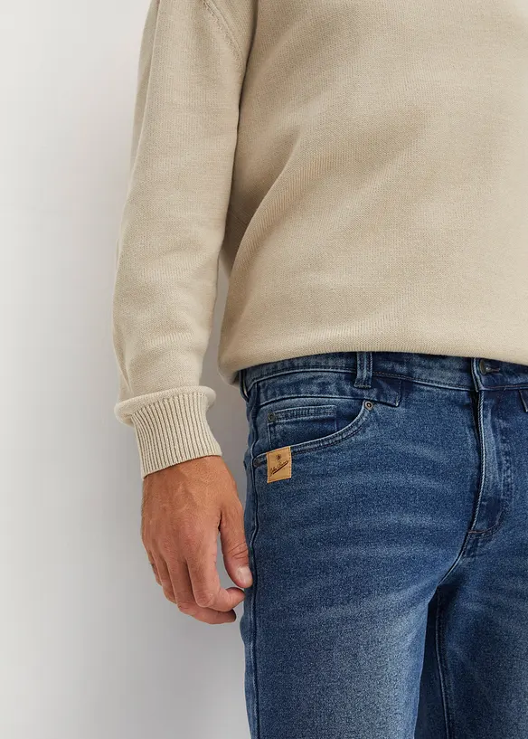 Jean droit extensible en denim épais, Regular, bonprix