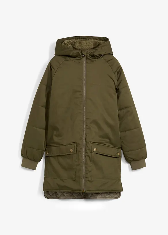Parka d’hiver à capuche doublée peluche, déperlante, bonprix