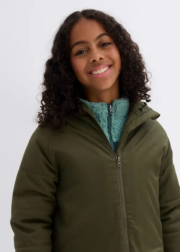 Parka d’hiver à capuche doublée peluche, déperlante, bonprix