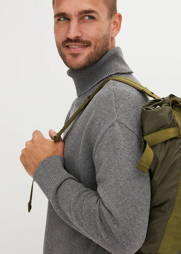 Pull col roulé en coton recyclé majoritaire, Loose Fit, bonprix