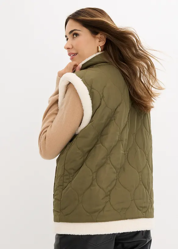 Gilet sans manches réversible en sherpa, bonprix