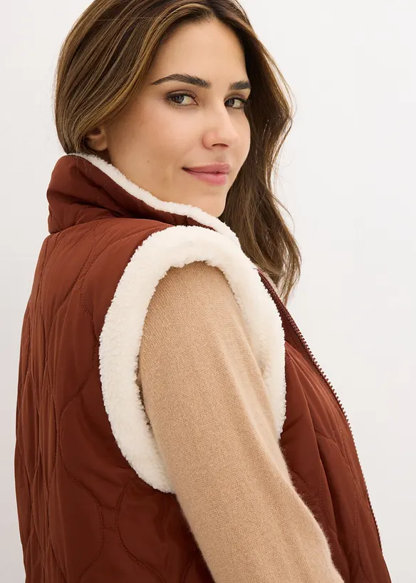 Gilet sans manches réversible en sherpa, bonprix