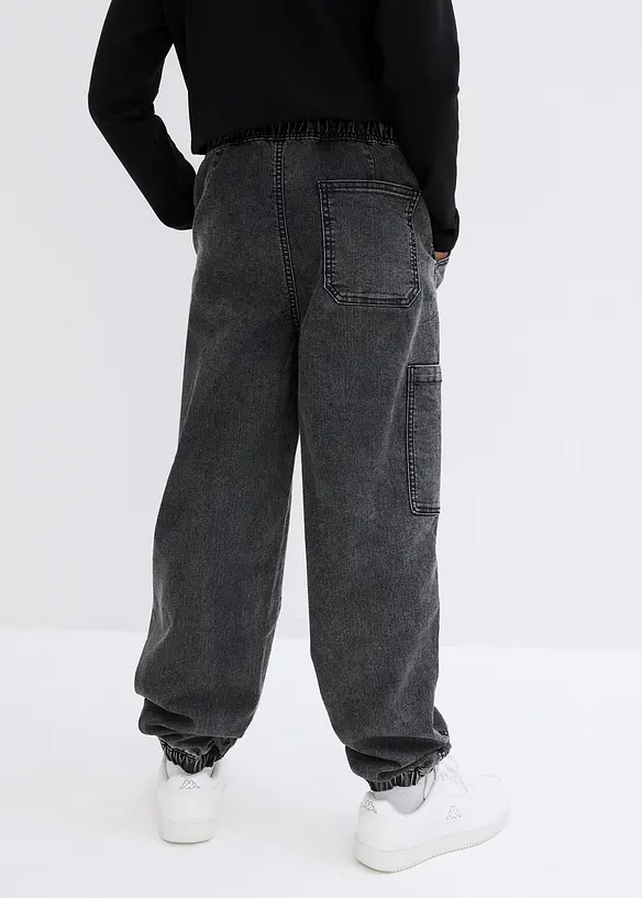 Jean jogger cargo extensible, Loose, bonprix
