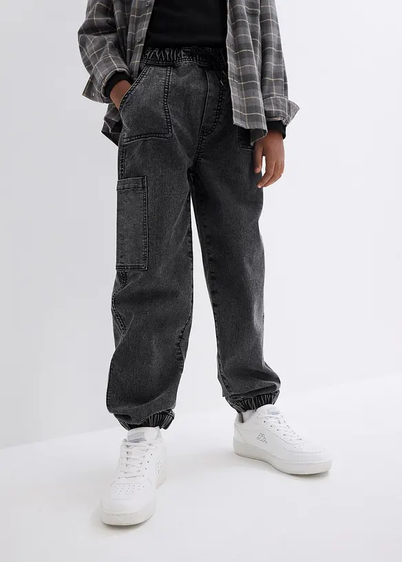 Jean jogger cargo extensible, Loose, bonprix