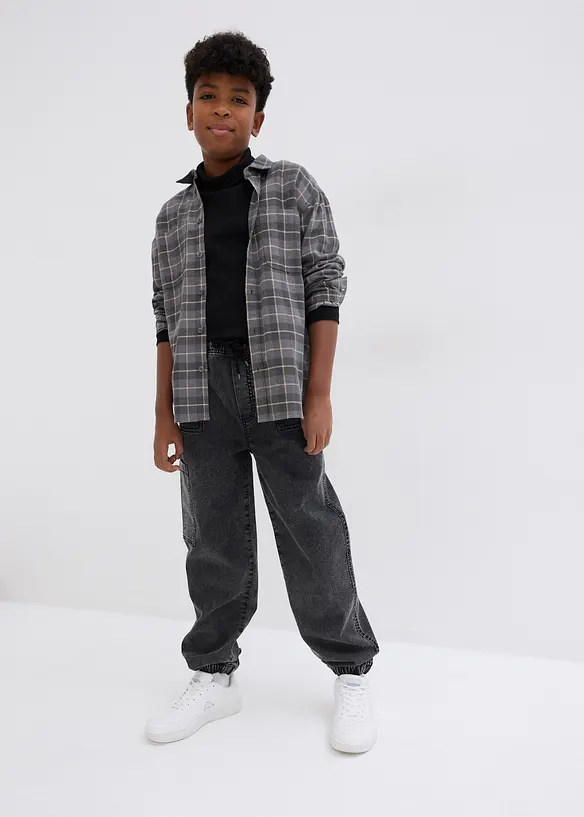 Jean jogger cargo extensible, Loose, bonprix