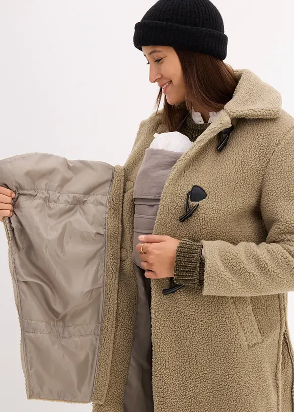 Manteau de grossesse en sherpa avec empiècement de portage, bonprix