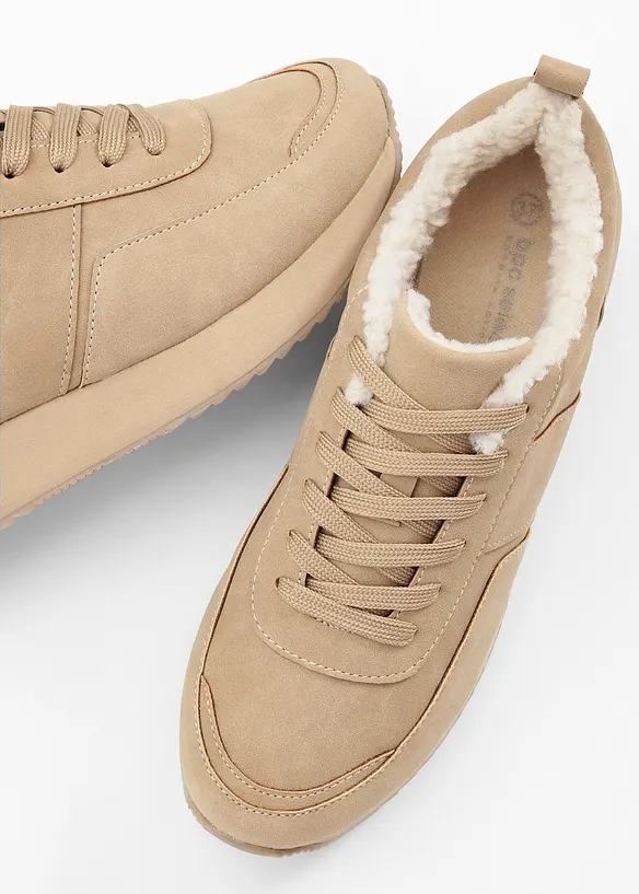 Sneakers fourrées à plateforme, bonprix