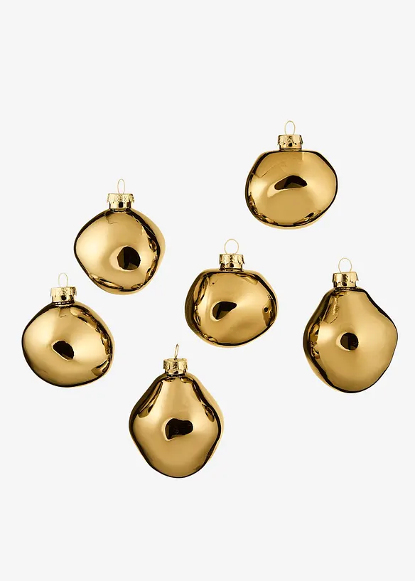 Boules de No&euml;l aux formes organiques (6&nbsp;pces), bonprix