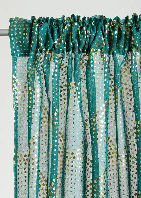 Voilage avec polyester recyclé et imprimé brillant (1 pce), bonprix