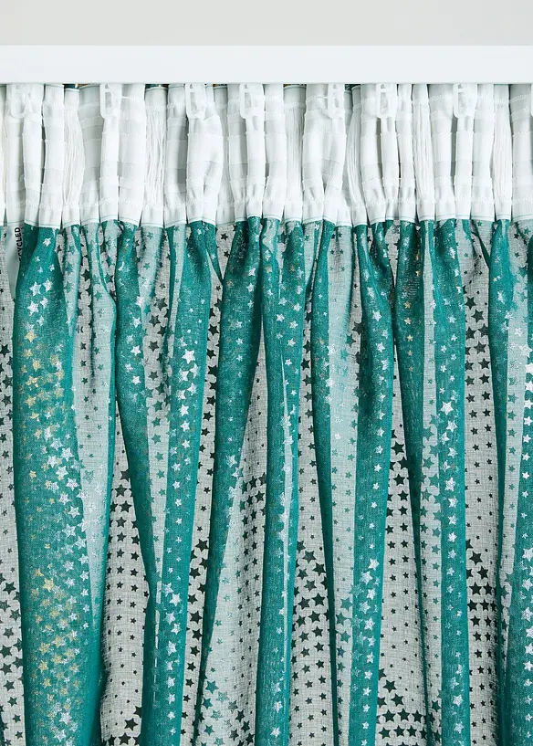 Voilage avec polyester recyclé et imprimé brillant (1 pce), bonprix