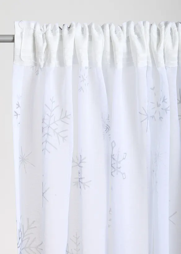 Voilage avec flocons de neige (1 pce), bonprix