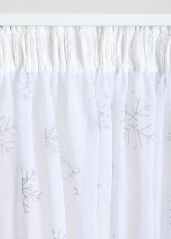 Voilage avec flocons de neige (1 pce), bonprix