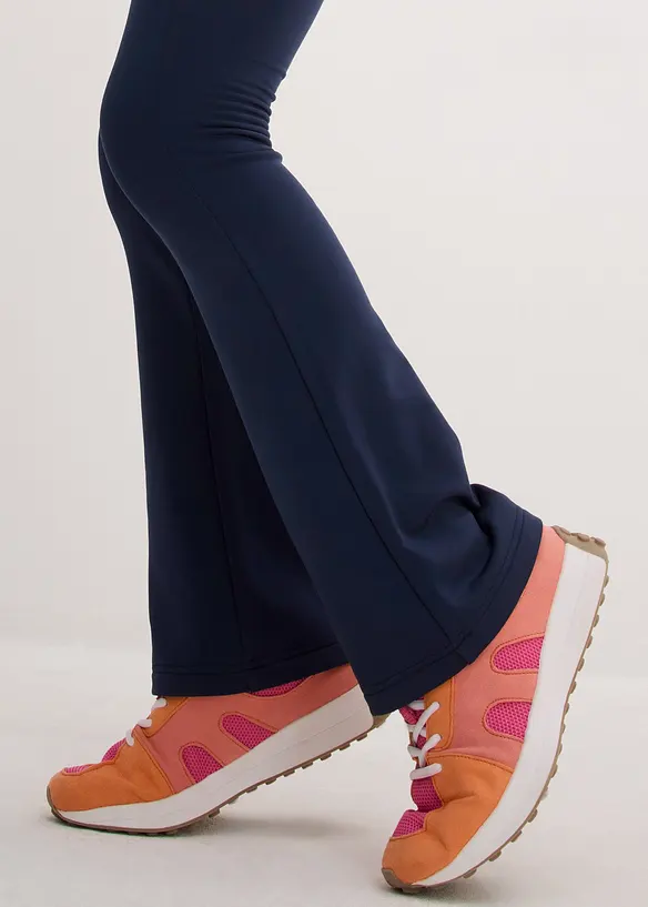 Pantalon évasé en jersey avec intérieur gratté, bonprix