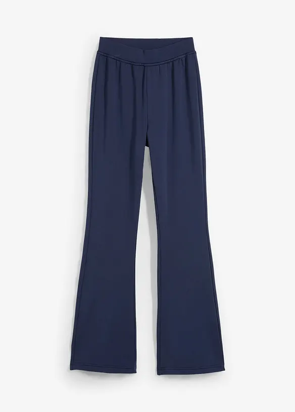 Pantalon évasé en jersey avec intérieur gratté, bonprix