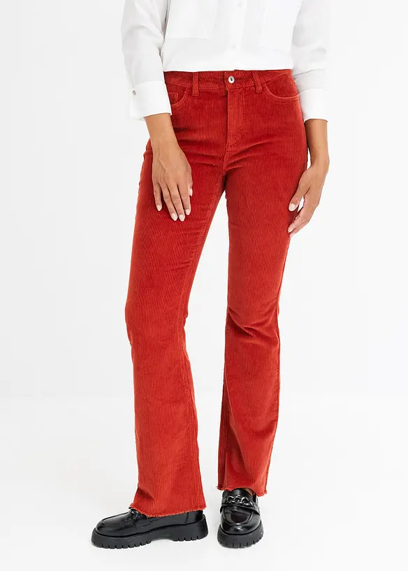 Pantalon évasé en velours côtelé, bonprix