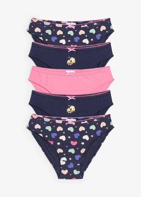 Lot de 5 slips en coton extensible, bonprix