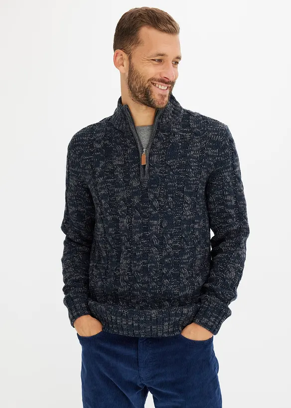 Pull camionneur chiné à torsades, bonprix