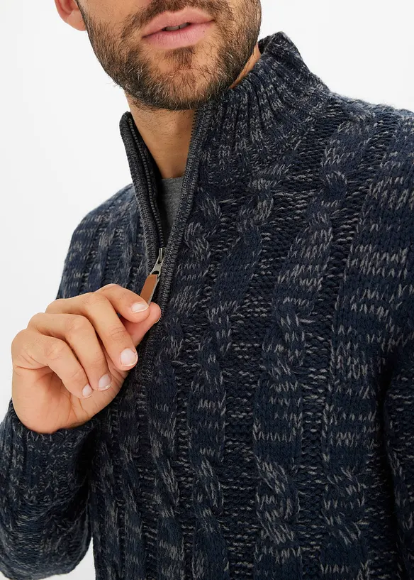 Pull camionneur chiné à torsades, bonprix