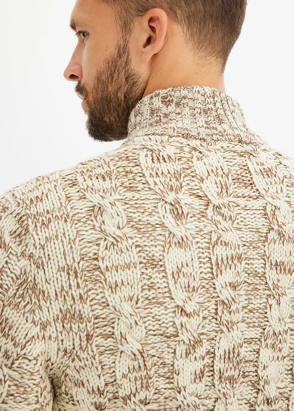 Pull camionneur chiné à torsades, bonprix