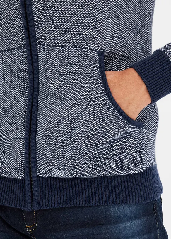 Gilet en maille à capuche, bonprix