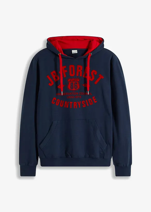 Sweat à capuche et imprimé floqué, bonprix