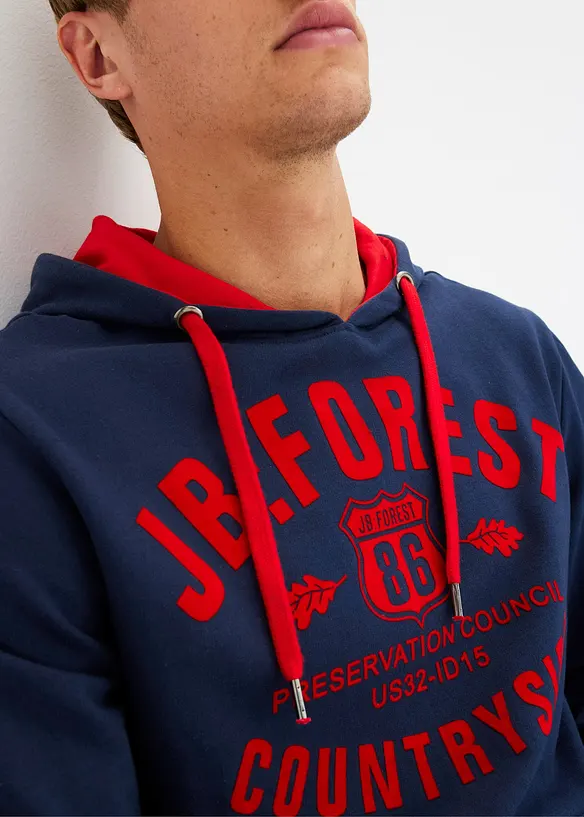 Sweat à capuche et imprimé floqué, bonprix