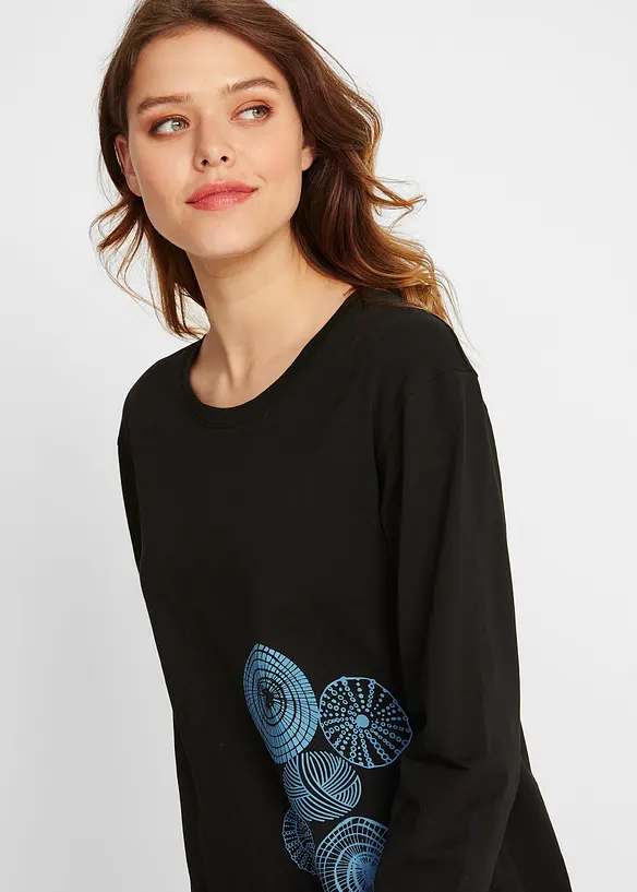 T-shirt long 100% coton, bonprix