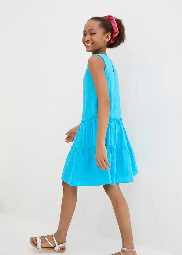 Robe midi en gaze de coton l&eacute;g&egrave;re, bonprix