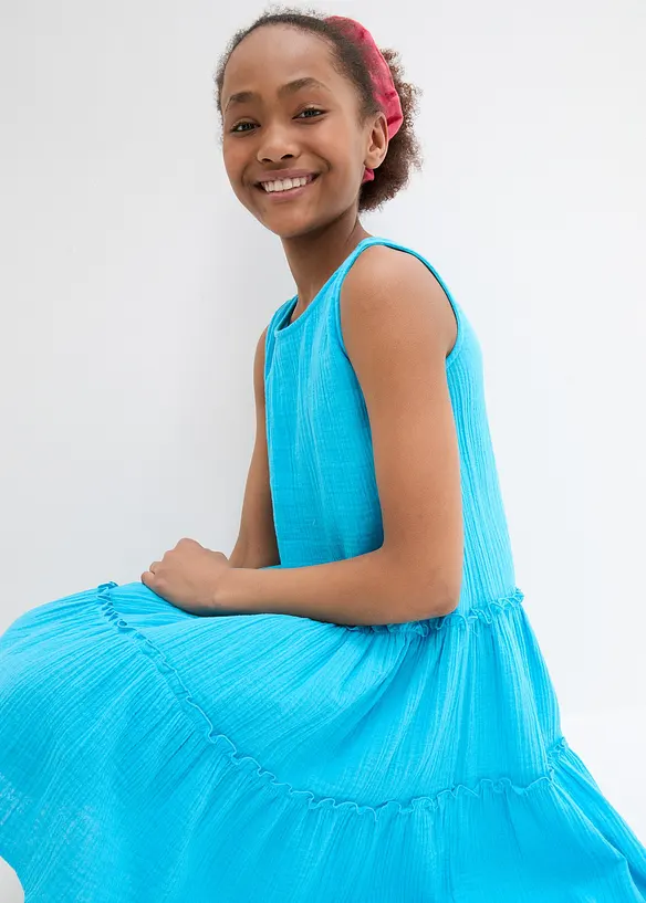 Robe midi en gaze de coton l&eacute;g&egrave;re, bonprix