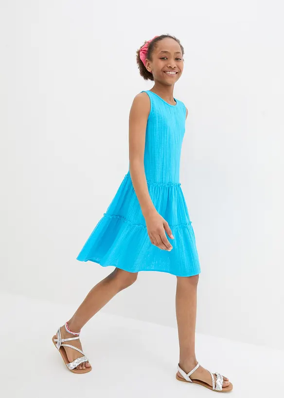 Robe midi en gaze de coton l&eacute;g&egrave;re, bonprix