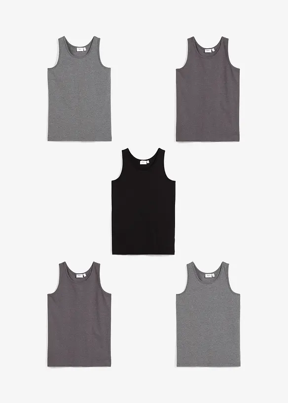 Lot de 5 débardeurs coton, bonprix